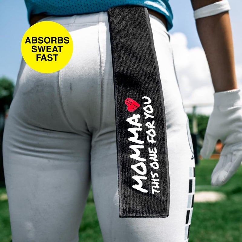SLEEFS Momma Black Thin Football Towel - Image 1